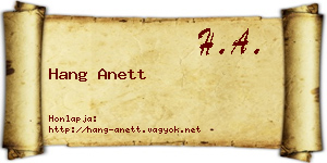 Hang Anett névjegykártya